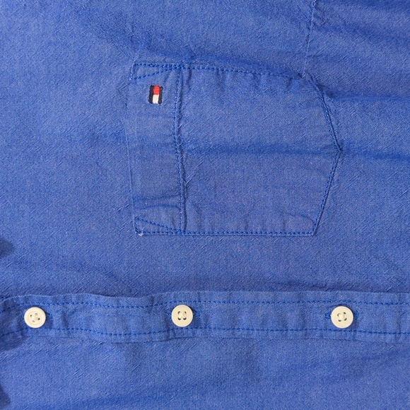 TOMMY HILFIGER BLUE LONG SLEEVE SHIRT SIZE MEDIUM. - Picture 3 of 13